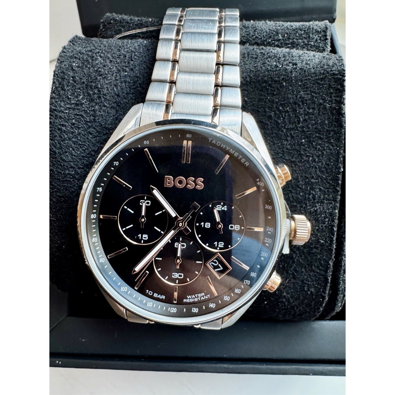 Hugo Boss Two-Tone Chronograph Watch 1513819 - Silver Case & Rose Gold Accents